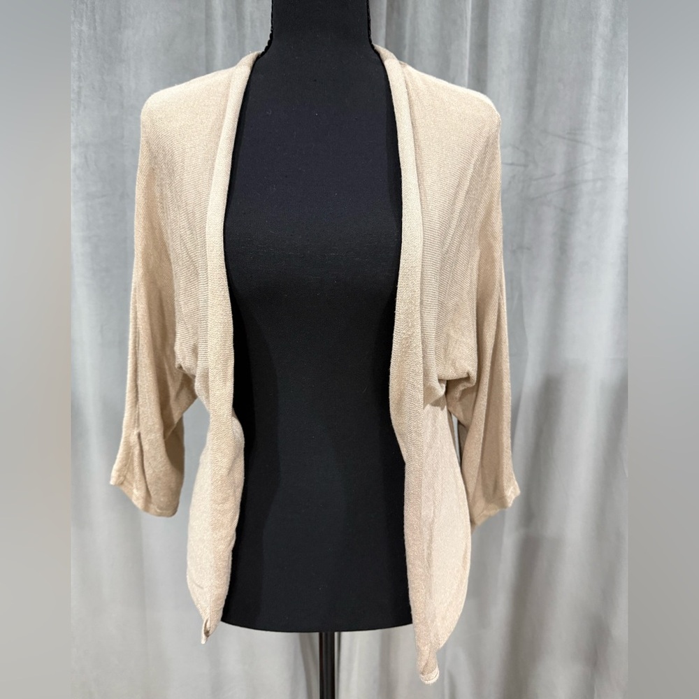 Women's Tan Open-Front Sweater